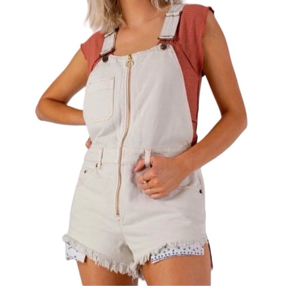 Free People Denim - Free People We The Free NWT Women’s Sunkissed Overalls Off White Size: 0